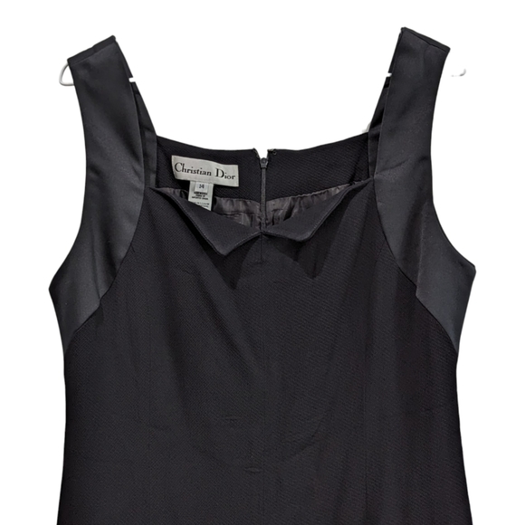 VINTAGE Christian Dior Black Mixed Dress 14 - Picture 3 of 5